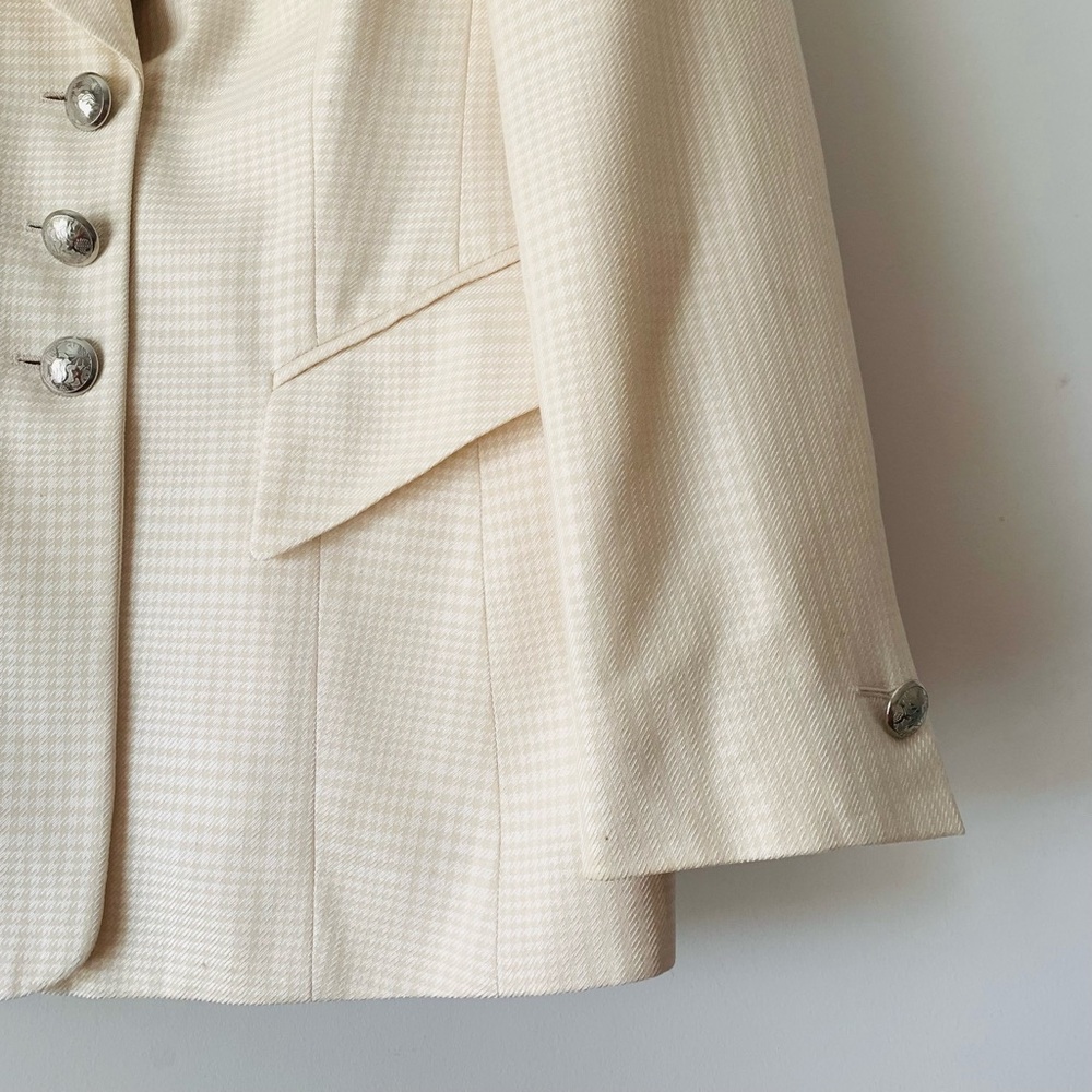 Escada Silk Blend Single Breasted Blazer Women Sz EU 36 US S Cream Old Money - Picture 7 of 13